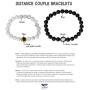 SPUNKYsoul Circle Infinity Couples Stretch Long Distance Relationship Bracelet in Onyx, Howlite and Hematite for His and Hers Matching Women and Men Jewelry