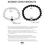 SPUNKYsoul Circle Infinity Couples Stretch Long Distance Relationship Bracelet in Onyx, Howlite and Hematite for His and Hers Matching Women and Men Jewelry
