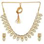 Saissa Gold Plated Metal Jadau Kundan Choker Indian Necklace Earrings Jewelry Set for Girls and Women