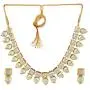 Saissa Gold Plated Metal Jadau Kundan Choker Indian Necklace Earrings Jewelry Set for Girls and Women