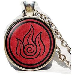 Avatar the Last Airbender Fire Nation Pendant Necklace Jewelry Glass Dome necklace Pendants silver Necklace for men ,women gift