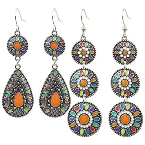Bohemian Earrings Metal Earrings Retro Dangle Earrings Boho Earrings for Women Girls Bohemian Earrings Metal Earrings Retro Dangle Earrings Boho Earrings for Women Girls