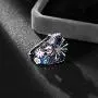 HSQYJ Spider Cocktail Ring Oval Imitation Sapphire Wedding Engagement Ring Mascot Rhinestones Spider Fashion Jewelry Ring Black Gun Plated for Women HSQYJ Spider Cocktail Ring Oval Imitation Sapphire Wedding Engagement Ring Mascot Rhinestones Spider Fashion Jewelry Ring Black Gun Plated for Women