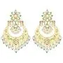 Aheli Indian Handmade Floral Enamel Faux Stone Studded Drop Dangle Earrings with Beaded Tassel Ethnic Wedding Fashion Jewelry for Women