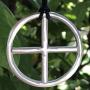Sun Wheel Solar Cross Circle Jewelry Neo-paganism Norse Viking Celtic Wicca Pagan Protection Amulet Silver Pewter Unisex Mens Pendant Necklace Medallion Charm for men Black Adjustable Cord
