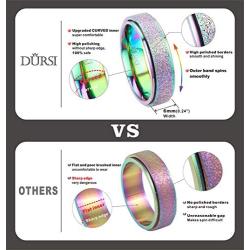 DURSI Spinner Ring for Women Men Fashion Stainless Steel Fidget Ring for Anxiety Sand Blast Finish 6MM / 8MM