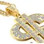 2 Pieces Gold/Silver Plated Chain for Men with Dollar Sign Pendant Necklace, Hip Hop Dollar Necklace