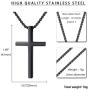 Reve Simple Stainless Steel Cross Pendant Chain Necklace for Men Women, 20-22 Inches Link Chain