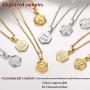 U7 Women Girls Tiny Hexagon initial Necklace Platinum/18K Gold Plated Name Alphabet Jewelry Dainty Letter Pendant Embossed Grain Monogram Necklace A to Z,Custom Engravable on Back Side