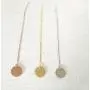 MANZHEN Minimalist Wafer Coin Disc Circle Threader Drop Earrings