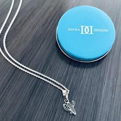 Dayna Designs Cactus Pendant Necklace - Enamel - Sterling Silver Jewelry Small for Women/Girls