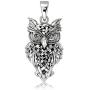 WithLoveSilver Solid 925 Sterling Silver Celtic Trinity Owl Pendant