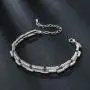 MEEDOZ White Gold/Gold Plated Luxurious Geometrical Rectangle CZ Tennis Bracelet for Women Bride