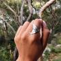Giwotu Womens Mens Ring Mystical Mermaid Ring Vintage Antique Silver Whale Tail Midi Finger Knuckle Rings for Women Jewelry 3903