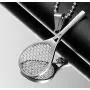 AILUOR Stainless Steel Tennis Racket Shape Pendant Necklace Smashing Racquet and Ball Simple Sport Charm Tennis Pendant Perfect for Him or Her AILUOR Stainless Steel Tennis Racket Shape Pendant Necklace Smashing Racquet and Ball Simple Sport Charm Tennis Pendant Perfect for Him or Her