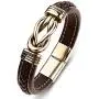 StarLight Mens Woven Leather Cuff Bracelet Fashion Stainless Steel Magnetic Buckle Wristband Punk Personality Bracelet StarLight Mens Woven Leather Cuff Bracelet Fashion Stainless Steel Magnetic Buckle Wristband Punk Personality Bracelet