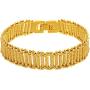LIFETIME JEWELRY 13mm Riccio Bar Bracelet 24k Real Gold Plated for Women and Men