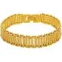 LIFETIME JEWELRY 13mm Riccio Bar Bracelet 24k Real Gold Plated for Women and Men
