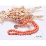 JYXJEWELRY Women Pink Coral Necklace Bracelet AAA Round Coral Beads Necklace and Stretch Bracelet Set