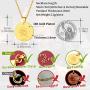 FaithHeart Customizable Astrology 12 Constellation Horoscope Necklace, Stainless Steel/18K Gold Plated Zodiac Star Sign Dog Tag/Coin Pendant Men Lucky Layered Charms for Women