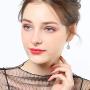 Scarlvambo Bridal Dangle Earrings Small Womens Cubic Zirconia Teardrop Pierced Silver-Tone
