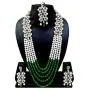 CROWN JEWEL Bollywood Indian Fashion Wedding Pearl Gold Plated Bridal Jewelry Necklace Earring Set for Women CROWN JEWEL Bollywood Indian Fashion Wedding Pearl Gold Plated Bridal Jewelry Necklace Earring Set for Women