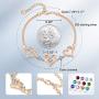 CDE Forever Love Heart Birthstone Bracelet for Women 925 Sterling Silver Charm Bracelet Adjustable with 5A Cubic Mothers Day Jewelry Gift Birthday Gift for Mom Women Wife Girls Her