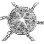 MJartoria Best Friend Necklaces, BFF necklaces for 6 Antique Silver Color Pizza Slice Friendship Necklace Set of 6