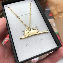 ittle Prince Snake Elephant Pendant Necklace for Woman Proverb Jewelry ''Greed Has No Limits''