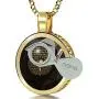 Nano Jewelry Gold Plated Christian Crucifix Necklace with Psalm 91 24k Gold Inscribed on Cubic Zirconia Pendant, 18'' Gold Filled -