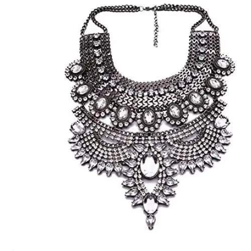 MJartoria Vintage Bohemian Ethnic Gypsy Rhinestone Bib Chunky Tassel Collar Festival Statement Necklace (style 13) MJartoria Vintage Bohemian Ethnic Gypsy Rhinestone Bib Chunky Tassel Collar Festival Statement Necklace (style 13)