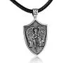 POPKIMI Saint Michael Necklace St Michael Necklace Sterling Silver for Men Women, Archangel Protect Angel Guardian Saint Michael Amulet Shield Protection Pendant Unique Jewelry Gift