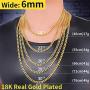 ChainsHouse Cuban Link Chain Necklace for Men Women, 3mm/5mm/6mm/9mm/12mm/15mm Width, 14/18/20/22/24/26/28/30inch Length, Gold Plated/Stainless Steel/Black-with Gift Box