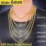 ChainsHouse Cuban Link Chain Necklace for Men Women, 3mm/5mm/6mm/9mm/12mm/15mm Width, 14/18/20/22/24/26/28/30inch Length, Gold Plated/Stainless Steel/Black-with Gift Box