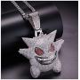 KMASAL Jewelry Hip Hop Exquisite Big Bubble Pendant Fully Iced Out Simulated  Diamond Cuban link Rope Chain Necklace Gift for Men Women