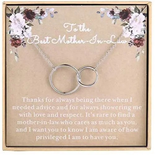 BENOITE Silver Simple and Durable Double Round Necklace Christmas Mothers Day Valentines Day Gift Symbolizes Endless Love by Son and Daughter BENOITE Silver Simple and Durable Double Round Necklace Christmas Mothers Day Valentines Day Gift Symbolizes Endless Love by Son and Daughter
