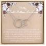 BENOITE Silver Simple and Durable Double Round Necklace Christmas Mothers Day Valentines Day Gift Symbolizes Endless Love by Son and Daughter