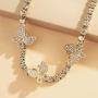 Ingemark Bling Colorful Butterfly Tennis Chain Choker Iced CZ Rhinestone Choker Necklace for Women Girls Gorgeous Elegant Jewelry Accessory