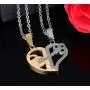 HUANIAN His&Hers Stainless Steel Key to Love Matching Half of Heart 520 Pendant Necklace for Couples HUANIAN His&Hers Stainless Steel Key to Love Matching Half of Heart 520 Pendant Necklace for Couples