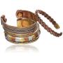 Touchstone Indian Handcrafted Healing Copper Bracelet Peace Chakra Yoga Meditation Mantra Jewelry Cuff for Women and Men.