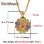 Nsitbbuery Hip Hop 18K Gold Plated Turn Sunflower Tag Pendant Iced Out Crystal Necklace Nsitbbuery Hip Hop 18K Gold Plated Turn Sunflower Tag Pendant Iced Out Crystal Necklace