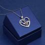 DAOSHANG 925 Sterling Silver Two Tone Music Note Love Heart Pendant Treble Clef Necklace for Women Jewelry Gift for Music Dance Lover
