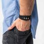 SERASAR | Premium Genuine Leather Bracelet for Men in Black | Magnetic Stainless Steel Clasp in Silver and Gold | Exclusive Jewellery Box | Great Gift Idea