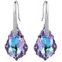 EleQueen 925 Sterling Silver CZ Baroque Drop Hook Earrings Made with Swarovski Crystals