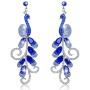 EVER FAITH 4 Inch Peacock Teardrop Dangle Earrings Austrian Crystal