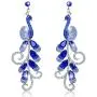 EVER FAITH 4 Inch Peacock Teardrop Dangle Earrings Austrian Crystal EVER FAITH 4 Inch Peacock Teardrop Dangle Earrings Austrian Crystal