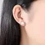''Lovely Rose'' High Polished 925 Sterling Silver Earrings with 7mm Natural Freshwater Pearl ''Lovely Rose'' High Polished 925 Sterling Silver Earrings with 7mm Natural Freshwater Pearl