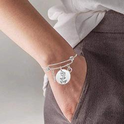 TOOPNK Zodiac Bangle Bracelet for Women Silver Constellation Bracelet Stainless Steel Expandable Wire Bracelet Birthday Gifts for Women Girls