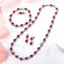 EVER FAITH Womens Gorgeous CZ Luxury Bridal Oval Shaped Necklace Earrings Bracelet Set Silver-Tone