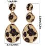 Wovanoo Leopard Print Earring Leather Fur Earrings for Women Statement Drop Dangle Earrings